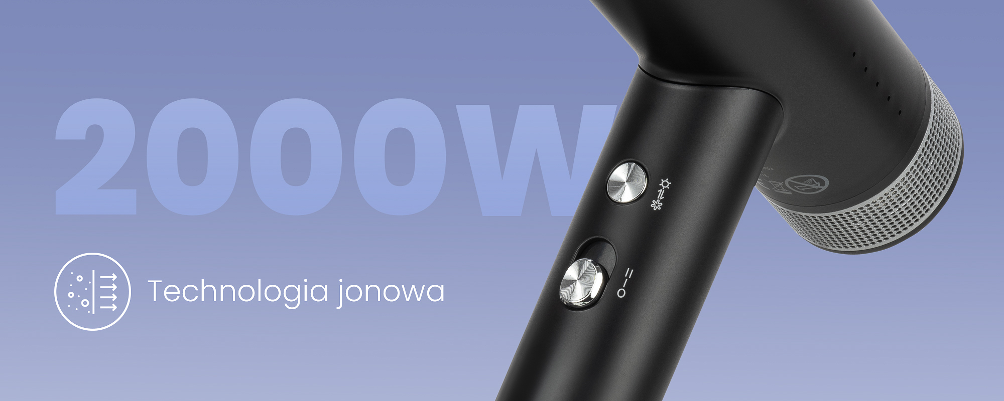 Suszarka do włosów z funkcją jonizowania Humanas AirTouch HD-AT03 - czarna